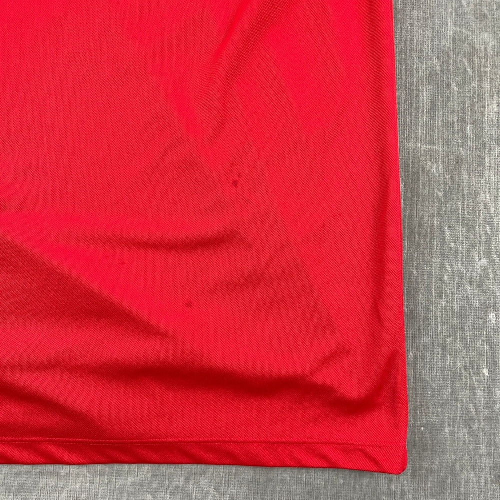 Nike Mens XL Red Dri-FIT Standard Fit Short Sleeve Polo Shirt Logo - Picture 9 of 9